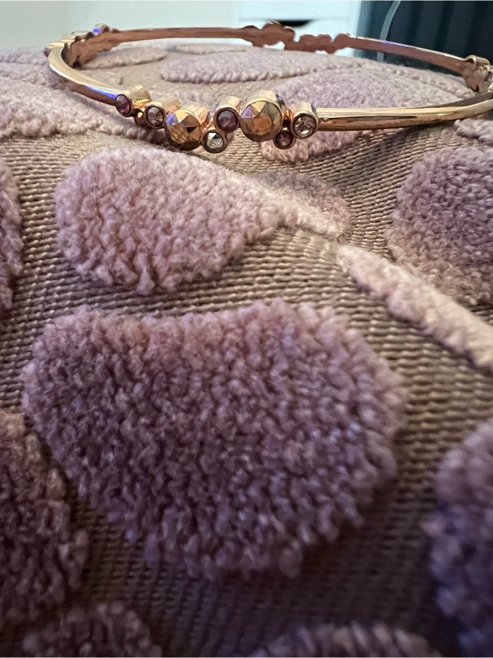 Brighton Rose Gold Tone Crystal Accent Bangle Bracelet